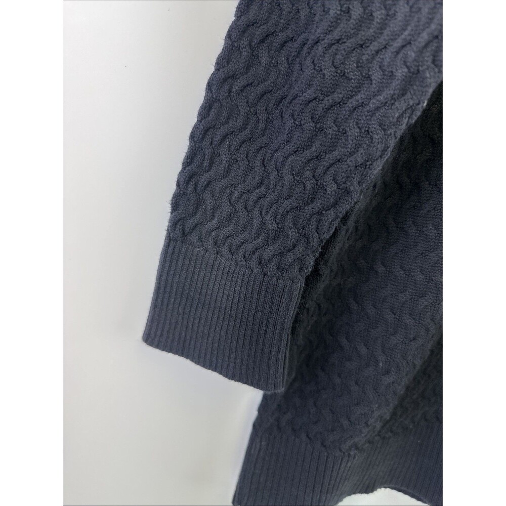 Lands End‎ Black Turtleneck Sweater Tunic Textured Pullover Cotton Womens XL - Picture 2 of 10